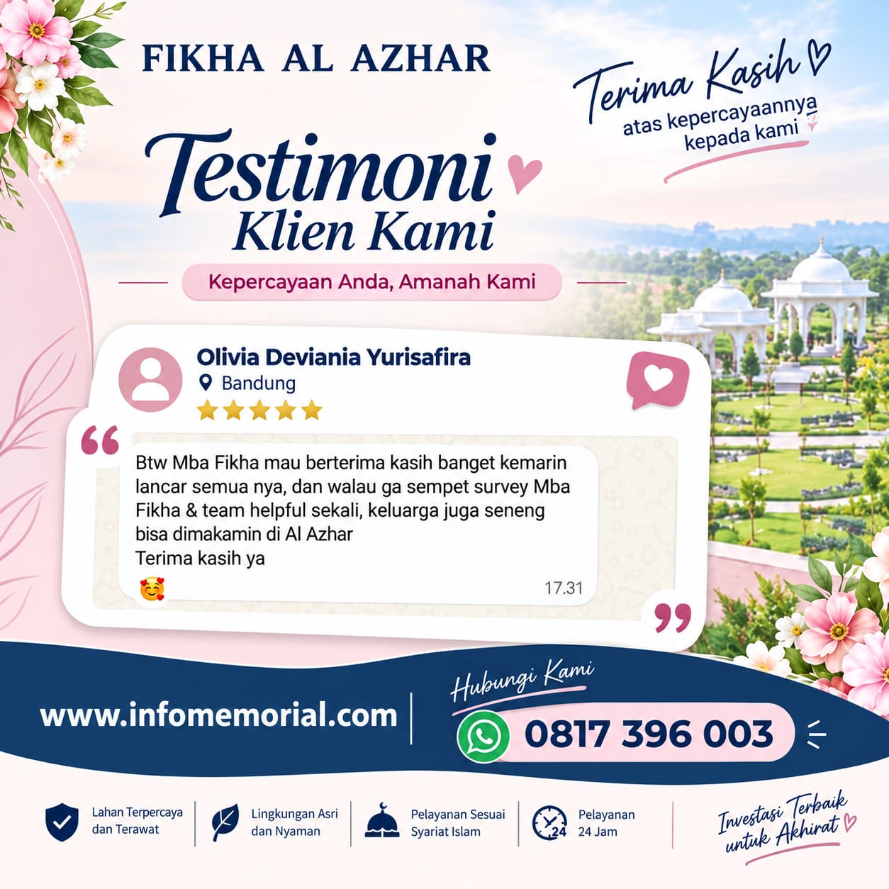 Testimoni Klien Al Azhar Memorial Garden