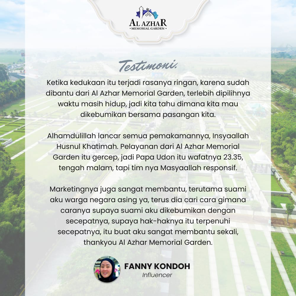 Testimoni Klien Al Azhar Memorial Garden